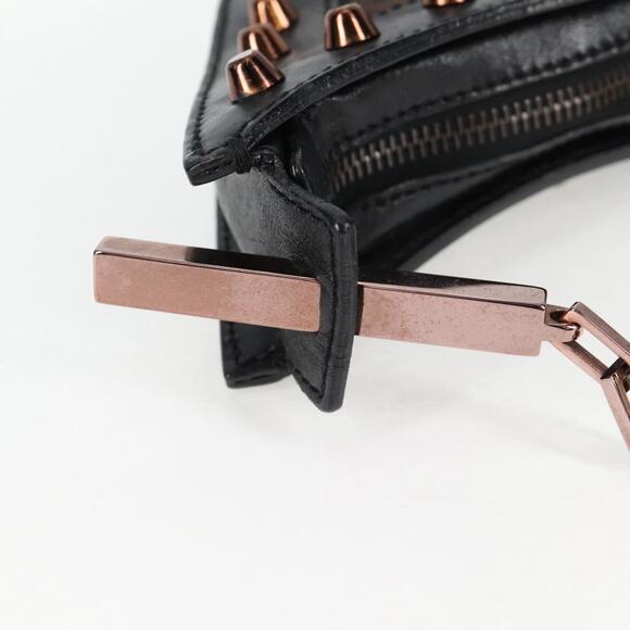 FENDI Zucchino Canvas Chain Shoulder Bag Black Brown - Picture 9 of 13